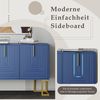 Sideboard mit 3 Türen, verstellbaren Regalböden,goldenen Griffen,Stauraum für Wohnzimmer Küche Esszimmer,stabile Metallbasis,Marineblau Bild 5