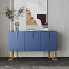 Sideboard mit 3 Türen, verstellbaren Regalböden,goldenen Griffen,Stauraum für Wohnzimmer Küche Esszimmer,stabile Metallbasis,Marineblau Bild 2