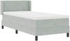 vidaXL Boxspringbett mit Kopfteil Hellgrau 200 x 90 cm Samt 3341396 Bild 5