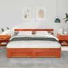 vidaXL Bettrahmen mit Kopfteil Braun 200 x 200 cm Massives Kiefernholz 3385672 Bild 3