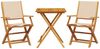 vidaXL 3-tlg. Bistro-Set Beige Stoff und Massivholz 3281811 Bild 2
