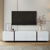 TV-Schrank, Hochglanz mit 3 Türen, Schublade & Klapptür, 170x30x39 cm, Weiß/Schwarz Bild 4