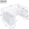 Merax Hochbett Kinderbett 90x200cm aus Metall mit Stauraum, Bett mit breiter Treppe, abgerundeten Ecken, Schubladen und Regalen, Weiß Bild 4