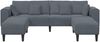 vidaXL Sofa 3 pcs Dunkelgrau 250 x 188 x 76 cm Samt 3335173 Bild 4