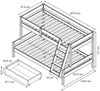 Etagenbett Everest Weiß 120x200 / 80x200 cm mit 2 Matratzen und 2 Schubkästen Vitalispa Bild 3