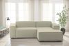 Dmora Sofa mit Halbinsel Amuleto, modulares 2-Sitzer-Sofa mit rechter Halbinsel, Stoffsofa, 100 % Made in Italy, 220 x 170 x 70 cm, Beige Bild 2