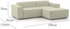 Dmora Sofa mit Halbinsel Amuleto, modulares 2-Sitzer-Sofa mit rechter Halbinsel, Stoffsofa, 100 % Made in Italy, 220 x 170 x 70 cm, Beige Bild 3