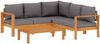 vidaXL 4-tlg. Garten-Sofagarnitur mit Kissen Massivholz Akazie 3214861 Bild 2
