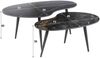 Couchtisch 2er-Set schwarze Keramik, organisches Design, Mid-Century Stil, Fossil-Optik Bild 4