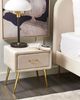 Nachttisch FLAYAT Samtstoff Helles Beige Bild 3