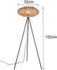 LED Stehleuchte Dreibein mit Korbgeflecht aus Sisal, Höhe 150cm Bild 4