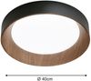 LED Deckenleuchte ARKA Schwarz mit Holzoptik & 3 Lichtfarben, Ø 40cm Bild 4