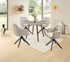 Esstisch >Floris< in Steinoptik, schwarz, MDF, Metall - 75x100cm (HxD) Bild 2