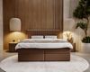GRAINGOLD Marbella Doppelbett 140x200,Boxspringbett mit Kopfteil und Bettkästen, Velour-Stoff, Braun Bild 3