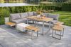 Gartenloungeset GERD 6-tlg - Alu/Kunststoff, Hellbraun | Gartenloungeecke Gartenmöbel Set Garten Lounge-Eckgruppe Loungegarnitur Bild 2