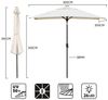 Sekey Sonnenschirm mit LED-Beleuchtung, Kurbel & UV50+, knickbar, Aluminium creme, 200 × 300 cm Bild 1