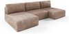 Wohnlandschaft Sofa mit Schlaffunktion NATALIA in Stoff Tilia Beige Bild 2