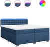 vidaXL Boxspringbett mit Matratze Blau 200x200 cm Stoff 3288315 Bild 2