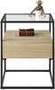 Beistelltisch >EVORA< 1 Schublade, Eiche Dekor, Holzwerkstoff / Metall - 43x54x43 (BxHxT) Bild 4