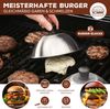 Burgerhauben-Set 2er // je 16 cm // Grillhaube Schmelzglocke Burger-Cover // Edelstahl Bild 2