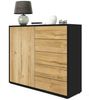 Vladon Sideboard Ben V2, Kommode mit 1 Tür und 5 Schubladen, Schwarz matt/Eiche Natur (79 x 74 x 36 cm) Bild 5