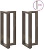 vidaXL Bartischbeine T-Form 2 Stk. Naturstahl 50x35x(90-91) cm Stahl 4013079 Bild 3