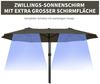 Outsunny Sonnenschirm Gartenschirm Terrassenschirm mit Handkurbel, LxB: 265x455 cm, Doppelsonnenschirm, Marktschirm, Oval 460 x 270 x 240 cm Bild 3