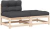 vidaXL Gartensofa ohne Armlehnen mit Kissen und Hocker 838125 Bild 2