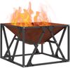 vidaXL Feuerstelle Braun 50 x 50 x 35 cm Wetterfeststahl 858993 Bild 3