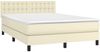 vidaXL Boxspringbett mit Matratze & LED Creme 140x190 cm Kunstleder 3134221 Bild 3