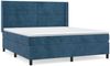 vidaXL Polsterbett mit Matratze Dunkelblau 160x200 cm Samt Bild 2
