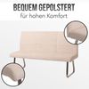 Sitzbank HWC-G55, Esszimmerbank Bank, Edelstahl gebürstet Stoff/Textil Chenille Öko-Tex, 160cm ~ creme Bild 3