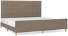Bettgestell mit Kopfteil Taupe 200x200 cm Stoff [3125085] Bild 2