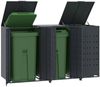 Mülltonnenbox GORILO für 3 Tonnen Anthrazit 207x79x117 cm Stahl | Mülltonnenverkleidung 3er Mülltonnenhaus Bild 3