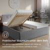 Home Collective Polsterbett Bett mit Stauraum, verstellbarem Lattenrost, viele Größen (Größen: 100x200 120x200 140x200 160x200 180x200 200x200, hochwertiger Strukturstoff, made in Germany), modernes Design mit hochwertigem Strukturstoff 180x200 cm, Grau Bild 3