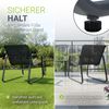 Juskys Gartenmöbelset Genua 4-tlg. – Anthrazit, Outdoor Sitzgruppe mit Armlehnen, Tisch & Bank, wetterfestes Textil, LongLife Stahlgestell Bild 5