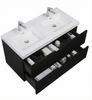 Badplaats Badmöbel Set mit Waschbecken und Unterschrank Thermis 120 x 48 cm Schwarz Matt - Waschbeckenunterschrank mit Soft-Close und Doppelwaschbecken, Vorgemontiert Bild 3