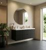 Badplaats Badmöbel Set mit Waschbecken und Unterschrank Thermis 120 x 48 cm Schwarz Matt - Waschbeckenunterschrank mit Soft-Close und Doppelwaschbecken, Vorgemontiert Bild 2