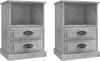 vidaXL Nachttische 2 Stk. Betongrau 43x36x60 cm 816337 Bild 2
