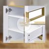 Schuhschrank mit Sitzbank 120 x 35 x 85 cm, MDF in Weiß mit Hochglanz-Fronten und Schublade Bild 4