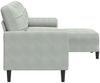 3-Sitzer-Sofa mit Hocker Hellgrau 226 cm Samt Bild 4