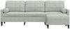 3-Sitzer-Sofa mit Hocker Hellgrau 226 cm Samt Bild 3
