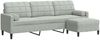 3-Sitzer-Sofa mit Hocker Hellgrau 226 cm Samt Bild 2