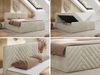 Boxspringbett mit zwei Bettkästen, 7 Härtezonen Multipocket-Matratzen, dekoratives Kopfteil und Front, Doppelbett - PARIS DUO - 180 x 200 cm - Beige Velours - H3 Bild 2