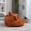 1-Sitzer Sitzsack-Sessel B 108 x T 108 x H 52 cm aus Chenille in Orange Bild 3