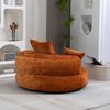 1-Sitzer Sitzsack-Sessel B 108 x T 108 x H 52 cm aus Chenille in Orange Bild 4