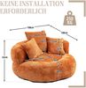 1-Sitzer Sitzsack-Sessel B 108 x T 108 x H 52 cm aus Chenille in Orange Bild 5