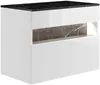 Vente-unique - POGEZA Waschbeckenmöbel Holz, Platte SchwarzWeiß - B 46 cm x H 60 cm x L 80 cm Bild 2