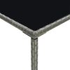 vidaXL Garten-Bartisch Grau 70x70x110 cm Poly Rattan und Glas 313459 Bild 5