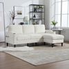 4-Sitzer Sofa aus Chenille mit Hocker, Stauraum & Getränkehaltern, 196,5x75x77 cm, Beige Bild 3